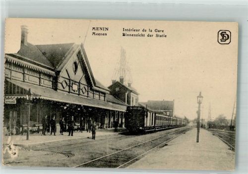 Menen 1917 Bahnhof Eisenbahn Feldpost WK I Rs.Inf.Regt. 86