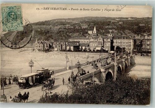 San Sebastian Straßenbahn Puente de Santa Catalina Marke bildseitig