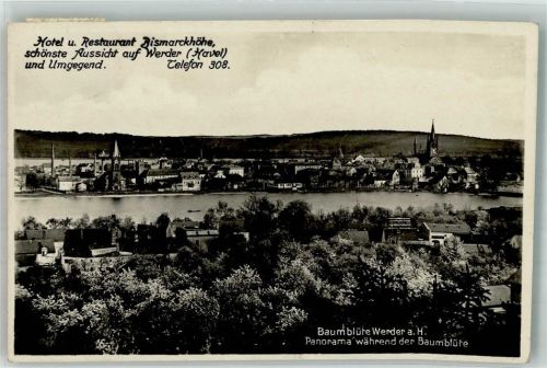 Werder Aussicht Hotel Bismarckhöhe Baumblüte Kirche