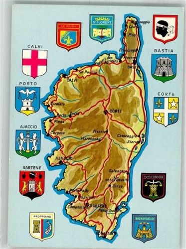 Ajaccio Karte Korsika Wappen