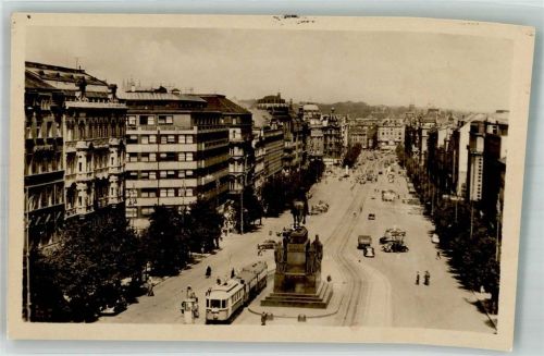 Prag Denkmal Straßenbahn Wenzelsplatz
