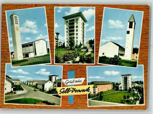 Selb Kirche Hochhaus Ortsansichten Ortsteil Vorwerk Mehrfachaufnahme