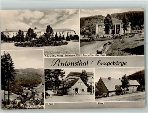 Antonsthal Antonshöhe Kneipp-Sanatorium Club-Haus Blick auf den Ort Post Schule