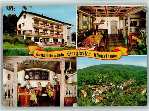 Höchst Gasthaus Bergkeller Klappkarte zweiteilig