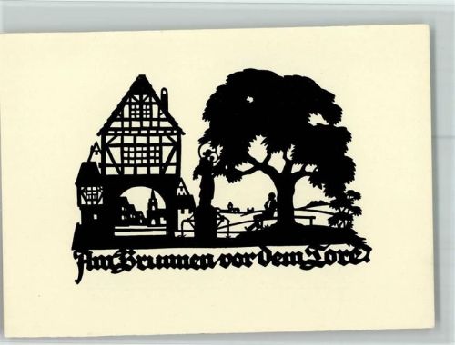 Am Brunnen vor dem Tore Fachwerkhäuser Baum von A. M. Schwindt