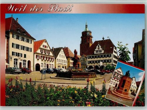 Weil der Stadt Rathaus Kath. Kirche St. Peter & Paul Marktplatz Denkmal Johannes Kepler Auto
