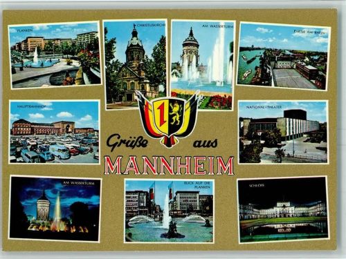 Mannheim Planken Christuskirche Am Wasserturm Hauptbahnhof National-Theater Schloss