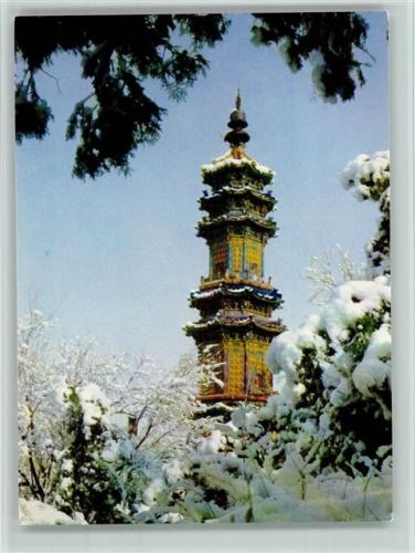 Verschneite PagodeTempel in China