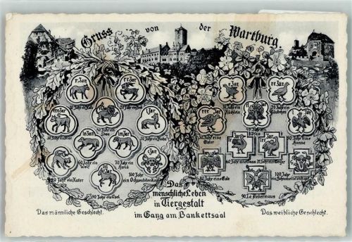 Wartburg Das menschliche Leben in Tiergestalt, 1928, Erhaltung siehe Bild