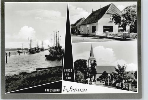 Wremen Cafe Dahl Zaun Baum Kirche Fluss Schiff