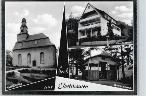 Eibelshausen Kirche Brücke Baum Haus Zaun
