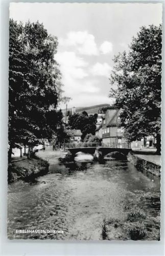Eibelshausen Fluss Brücke Haus Baum