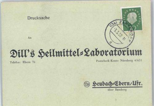 Heubach Dill's Heilmittel , Stempel Zapfendorf