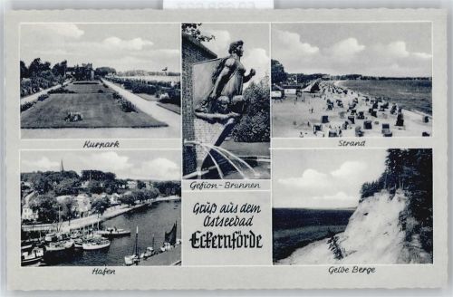 Eckernförde Kurpark, Hafen, Gelbe Berge, Brunnen, Strand