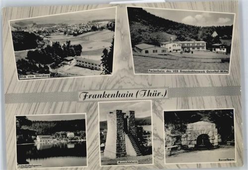 Frankenhain Ferienheim des VEB Braunkohlewerk, Lüchtetalsperre, Aussichtsturm, Borzrlborn