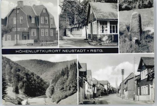 98701 O6314 Neustadt a Rennsteig - Erholungsheim Haus Edelweiß, Kinderferienlager, Bahnhofstraße, Tannengrund