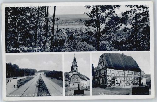Ober-Rosbach gel. 1.11.43, Kirche, Rathaus, Fachwerk, Reichsautobahn