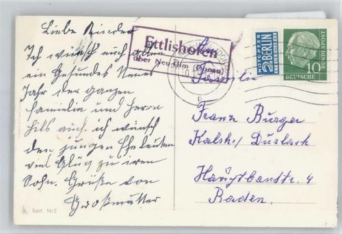Ettlishofen Landpoststempel, Neujahr, Engel