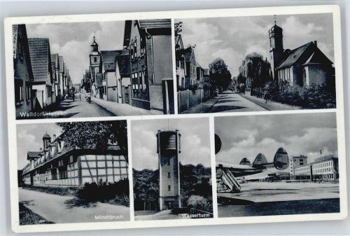 Walldorf Mönchbruch, Wasserturm, Flughafen, Strassenpartie