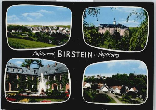 Birstein Panorama Springbrunnen Schloss