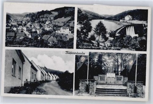 58762 W5990 Mühlenrahmede Gebrauchsspuren Fuelbecker Talsperre, Ehrenmal, Siedlung