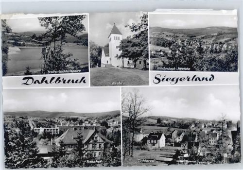 57271 W5912 Hilchenbach , Siegerland - Breitenbachtalsperre, Kirche, Bahnhof, Fachwerk