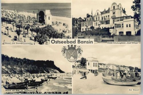 Seebad Bansin Strand, Steilküste, FDGB-Erholungsheim Josef Orlopp
