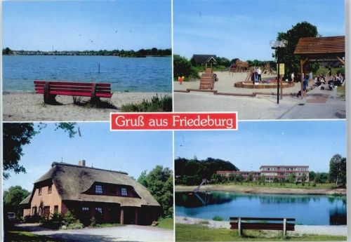 Friedeburg Spielplatz, Schule, Parkbank