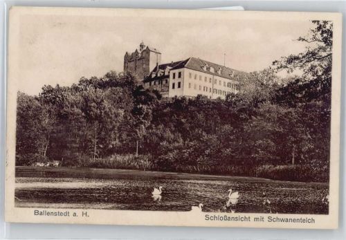06493 O4303 Ballenstedt - Schloss, Schwanenteich