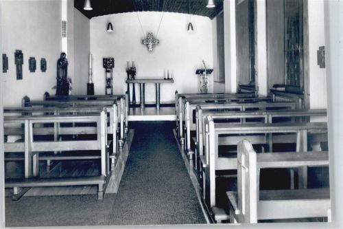 46354 W4286 Südlohn FOTO KEINE AK Foto mit Negativ, Henricus Hospital, Kirche