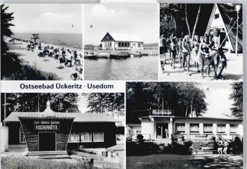 17459 O2235 Ückeritz , Usedom - Strand, Hafen, Neptunfest, Fischerhütte