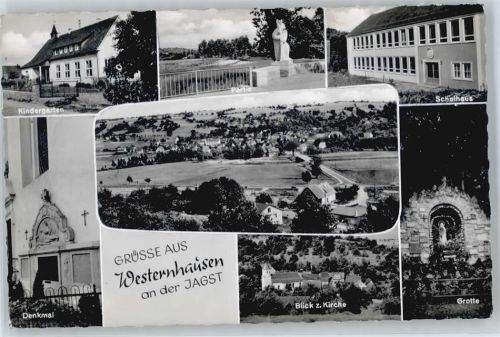 Westernhausen Schule, Kirche, Kindergarten, Denkmal, Grotte