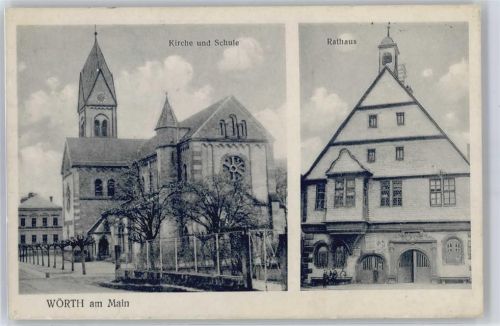Wörth Kirche, Schule, Rathaus