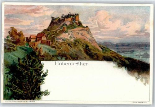 78267 W7701 Aach , Hegau - Künstlerkarte (Biese), Hohenkrähen