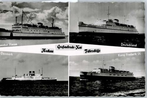 23775 W2443 Großenbrode - Hochsee-Fährschiffe Theodor Heuss, Deutschland, Danmark, Kong Frederik IX