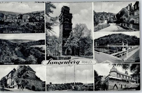 Langenberg Blick vom Frohnberg, Dellbachtal, Bürgerhaus, Sender, Schwimmbad, Bismarckturm, Krankenhaus Marienheide