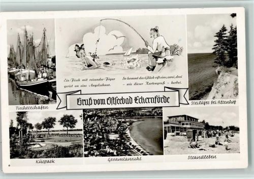 Eckernförde Fischereihafen Kurpark Strandleben Steilufer Angler