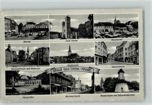 Unna Markt Kath. Kirche Neumarkt Bahnhofstraße Rathaus Stadtkirche Wasserstraße Kurgarten Massener Straße Friedrichsborn Salzsiederhäuschen