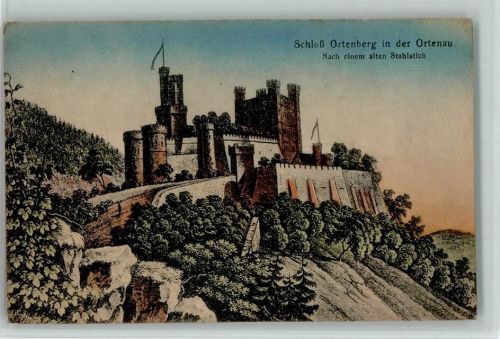 Kinzigtal Schloß Ortenberg Stahlstich Kinzigtal
