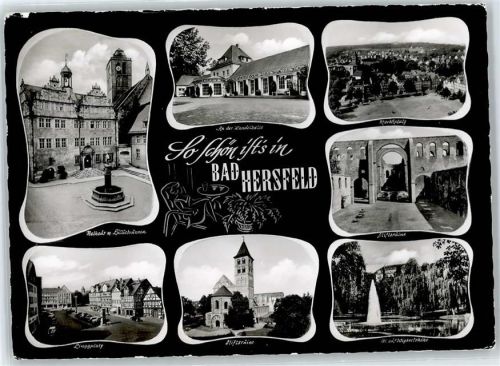 Bad Hersfeld Marktplatz, Wandelhalle, Rathaus, Brunnen, Linggplatz, Stiftsruine, Wigbertshöhe