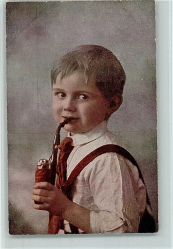 Junge mit einer Pfeife S.V.D. Serie 8047-3 AK
