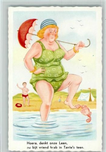 Frau wird von einem Krebs gebissen ca 1958 AK