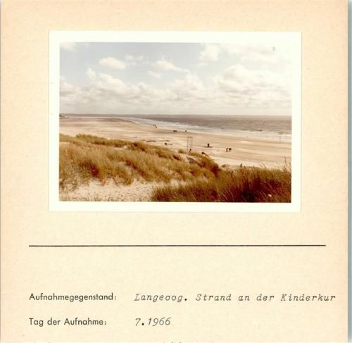 Langeoog Strand an der Kinderkur Foto montiert auf Karton