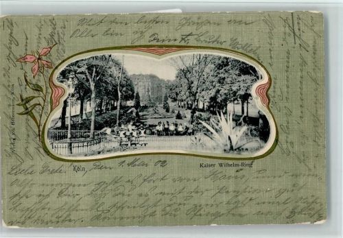Köln Stadt 1902 Kaiser Wilhelm-Ring Jugendstilrahmen