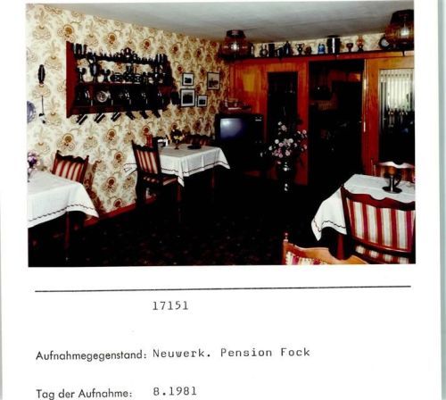 20095 W2191 Hamburg-Insel Neuwerk FOTO KEINE AK Foto montiert auf Karton Pension Fock
