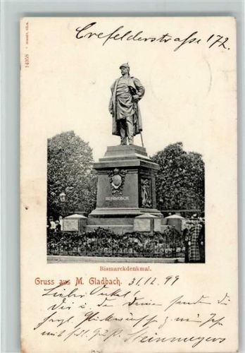 Mönchengladbach 1899 Bismarckdenkmal