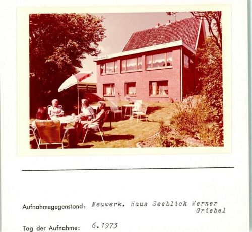 Hamburg-Insel Neuwerk Foto montiert auf Karton Haus Seeblick