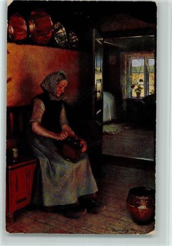 1914 Bäuerin, die Alte in der Küche - sign Kornerup AK