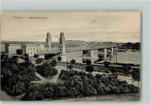 Thorn 1917 Weichselbrücke AK