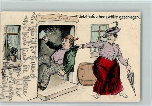 1914 Ehe Humor - Raus aus der Kneipe AK